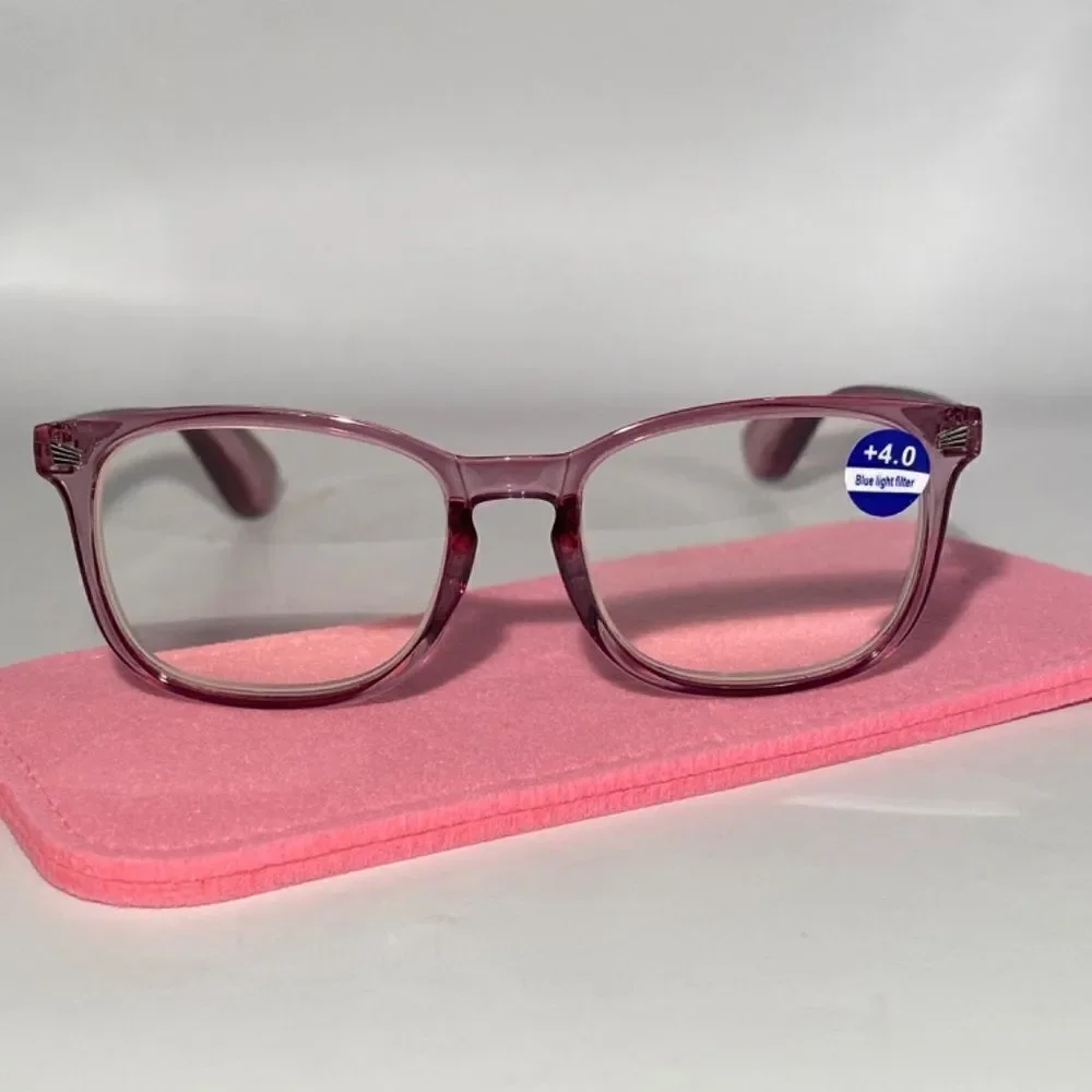 1137 Colette 4.0 Clear Raspberry Reading Glasses Soft Butterfly Readers NWT
